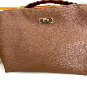 BCBG Paris Brown Vegan Leather Shoulder Bag Crossbody Handbag